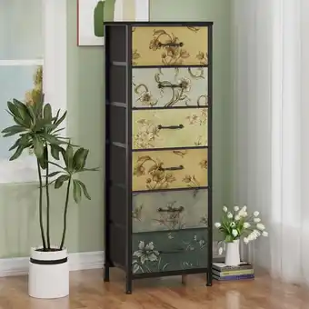 Walmart TYDIMOR Tall Dresser for Bedroom, 6 Drawer Chest of Drawers, Steel Frame, Ideal for Adults offer
