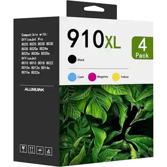 Walmart 910XL Ink Combo Pack Compatible for HP 910 XL Ink Cartridges OfficeJet 8022e Pro 8020 8025e Printers offer