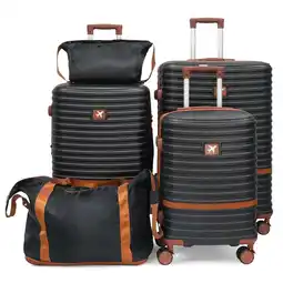 Walmart Babyqueen 5 Piece Luggage Set, Hardside Lightweight Suitcase with TSA Lock Spinner Wheels,Black offer