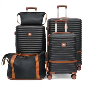 Walmart Babyqueen 5 Piece Luggage Set, Hardside Lightweight Suitcase with TSA Lock Spinner Wheels,Black offer