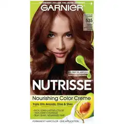 Walmart Garnier Nutrisse Nourishing Hair Color Creme, 535 Medium Gold Mahogany Brown offer