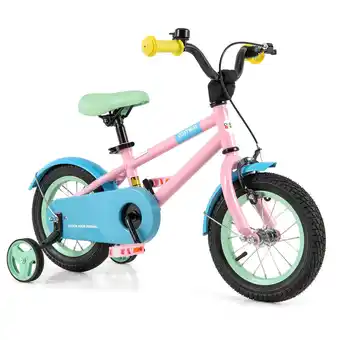 Walmart Costway 12 Kids Bike with Adjustable Saddle Handlebar Removable Training Wheels Handbrake Pink offer
