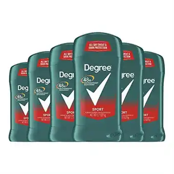 Walmart Degree Men Sport Antiperspirant Deodorant Stick, 2.7 oz, 6 Pack offer