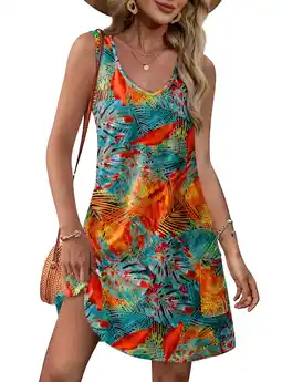 Walmart Qaspx Summer Dresses for Women Beach Sundresses Sleeveless Swimsuit Coverup Dress with Pockets offer
