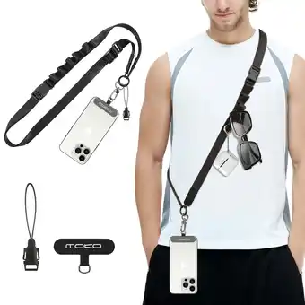 Walmart MoKo Universal Crossbody Cell Phone Lanyard Strap for iPhone, 1 Pack, Black offer