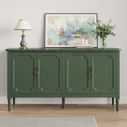 Walmart CozyHome Mid Century Modern Sideboard Buffet Cabinet with Storage, 58'' Console Cabinet, Green offer