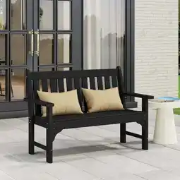 Walmart WestinTrends Malibu Outdoor 2-Person All-Weather HDPE Front Porch Garden Bench, Black offer
