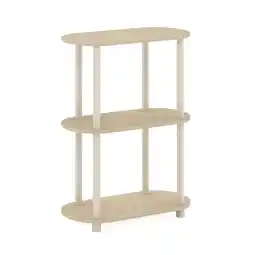 Walmart Furinno Turn-N-Tube No Tools 3-Tier Modern Oval Side Display Rack, Bauhaus Oak/Beige offer
