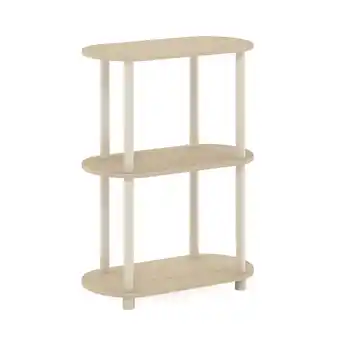 Walmart Furinno Turn-N-Tube No Tools 3-Tier Modern Oval Side Display Rack, Bauhaus Oak/Beige offer