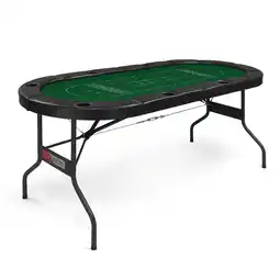 Walmart PEXMOR Foldable 8-Player Game & Card Table with Stainless Steel Cup Holders, Padded Rails, Green offer