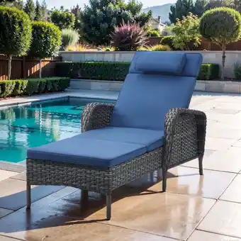 Walmart POCASSY Outdoor Reclining Chaise Lounge Chair with Cushions offer