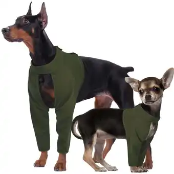 Walmart Kuoser Dog Recovery Suit, Surgery Suit for Front Legs, Dog Anti-Lick Wounds Sleeves, Green, XS offer