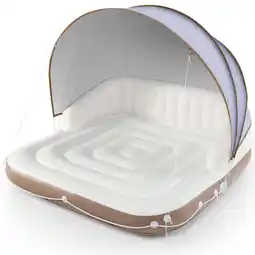 Walmart Costway Inflatable Pool Float Summer Swimming Island with Retractable & Removable Canopy offer