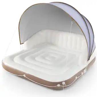 Walmart Costway Inflatable Pool Float Summer Swimming Island with Retractable & Removable Canopy offer