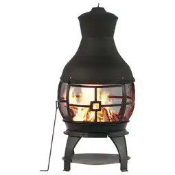 Walmart Bali Outdoors 45in Chimenea Fireplace Wooden Fire Pit Cast Iron , Brown-Black offer
