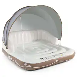 Walmart Gymax Floating Canopy Island Inflatable Pool Float Lounge Raft w/ Retractable Canopy offer