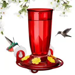 Walmart Kingsyard Window Hummingbird Feeder for Outdoors, 16 oz Leak Proof, 4 Bee Proof Feeding Ports, Red offer