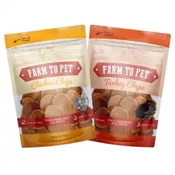Walmart Farm to Pet Chicken & Turkey Healthy Dog Treat Combo, Two 4oz Packages offer