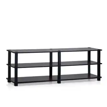 Walmart Furinno Turn-S-Tube Wood No Tools 3-Tier Shoe Storage Rack in Dark Cherry/Black offer