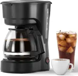 Walmart Moifoi 5-Cup Coffee Maker, Anti-Drip & Detachable Funnel, 0.75L, Black offer