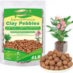 Walmart ZeeDix 4lb Leca Clay Pebbles Decorative Organic Seedling Plants Grow Media for Hydroponic Gardening offer