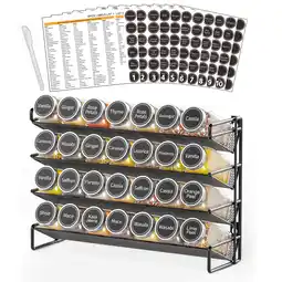Walmart SpaceAid Spice Rack Organizer with 28 Jars, 4.33D x 13.33W x 10.5H, Black offer