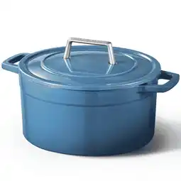 Walmart Carote 5QT Enamel Cast Iron Dutch Oven Pot for Sourdough Bread Stew Roast, Easy Cleaning, Bluestone offer