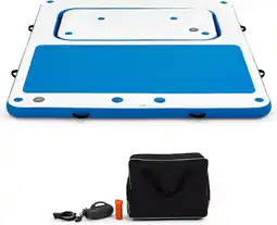 Walmart Danrelax 10'x8' Inflatable Floating Dock, 3mm EVA Mat, Electric Pump, Fits 10, for Lakes, Pools offer