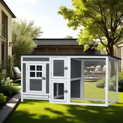 Walmart Chicken Coop with Run Wooden Cage,Outdoor Indoor Chicken Rabbit Small Animal House offer