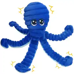 Walmart Prime Pets Dog Toys for Large Dogs, 27” Extra Large Crinkle Squeaky Dog Chew Toy, Blue Octopus offer
