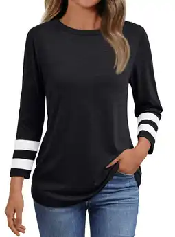 Walmart SUNBS Blouses for Women T Shirts 3/4 Sleeve Tops Business Dressy Casual Tees Trendy Outfits Clothes offer
