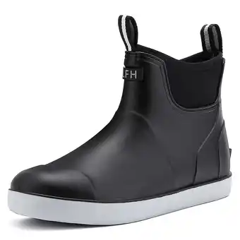Walmart Lcamaw Deck Boots for Men，OutdoorRubber Fishing Garden Waterproof Ankle Rain Boots offer