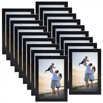 Walmart 18 Pack 4x6 Picture Frames, Black 4 by 6 Photo Frame for Wall Mount or Tabletop Display offer