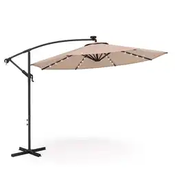 Walmart LAUSAINT HOME 10 ft Cantilever Patio Umbrella, Round Outdoor Beige Umbrella with LED Lights offer