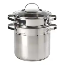 Walmart Denmark Tools for Cooks 3 Piece Stainless Steel Multi Cooker Stock Pot with Glass Lid, 6 Quart offer