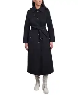 Walmart LONDON FOG Women's Black Long Belted Trench Coat offer