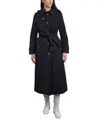 Walmart LONDON FOG Women's Black Long Belted Trench Coat offer