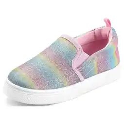 Walmart Bocca Kid's Slip on Sneakers Colorful Girls Canvas Walking Shoes Size 1 offer