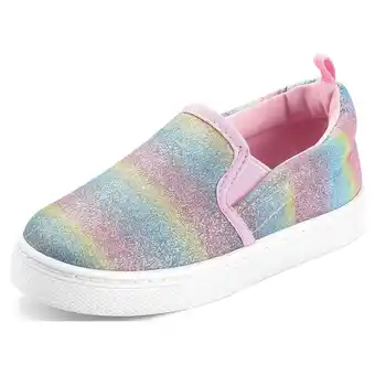 Walmart Bocca Kid's Slip on Sneakers Colorful Girls Canvas Walking Shoes Size 1 offer