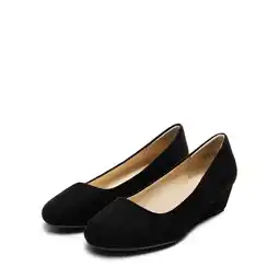 Walmart BURUDANI Women's Mid Wedge Heel Wide Pump Shoes Wide Available offer