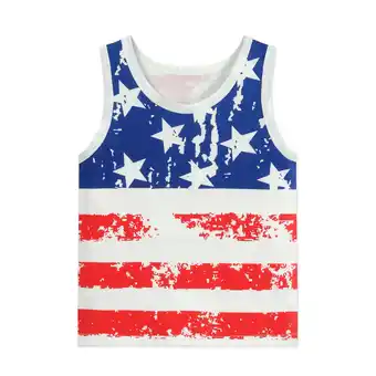 Walmart Cm-Kid Toddler Boys 4th of July Shirts Sleeveless Tees Patriotic Tops 3T offer