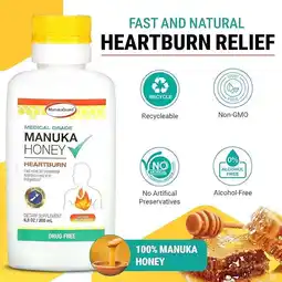 Walmart ManukaGuard Manuka Honey Heartburn Relief - Natural Acid Reflux & Digestive Support, 6.8 oz offer