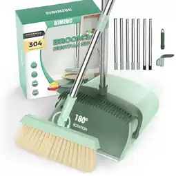 Walmart BIMZUC Broom and Dustpan Set for Home, Dustpan & Broom w/Comb, 51 Long Handle, Cyan Cleaning Tools offer