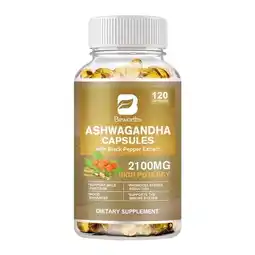Walmart Extra Strength Ashwagandha Dietary Supplement, 2100 mg for Stress Support, 120 Vegetarian Capsules offer