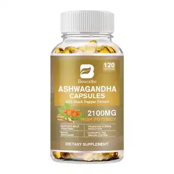Walmart Extra Strength Ashwagandha Dietary Supplement, 2100 mg for Stress Support, 120 Vegetarian Capsules offer