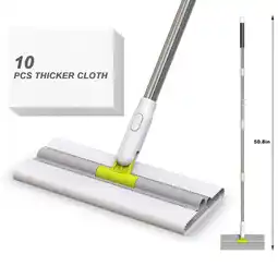 Walmart EHOMGUI Dry Dust Mop Kit for Multi Surface Floor Cleaning with Stainless Steel Handle offer