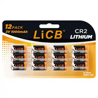 Walmart LiCB CR2 3V Lithium Battery (12 Pack), High Capacity Long-Lasting Photo Batteries CR15h270 offer