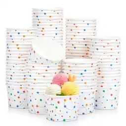 Walmart Treamon Disposable Paper Ice Cream Cups, Dessert Bowl for Yogurt, 9 oz 100 Pack offer