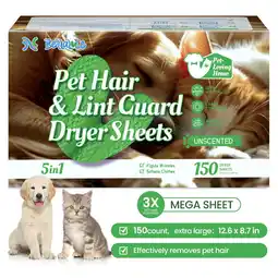 Walmart Bellaluce Pet Hair and Lint Guard Mega Dryer Sheets, Unscented, 150 Count offer