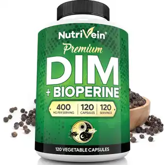 Walmart Nutrivein DIM Supplement 400mg 120 Capsules - Supports Acne Treatment for Men & Women offer